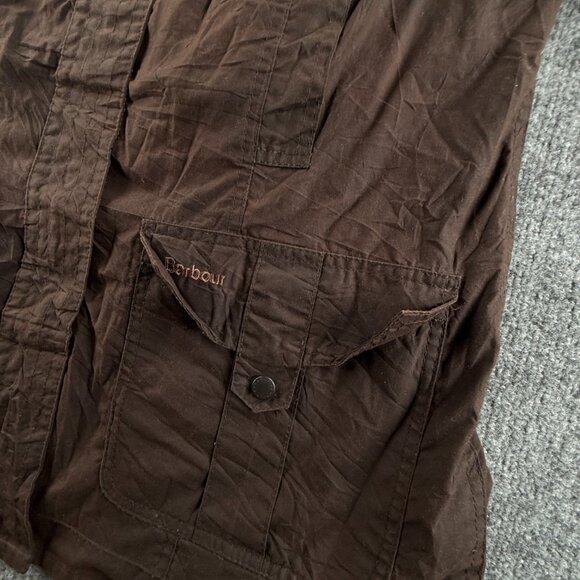 Barbour Flyweight Urban Jacket Tartan Lined Waxed Brown Women Full Zip Size 16 - Picture 4 of 16